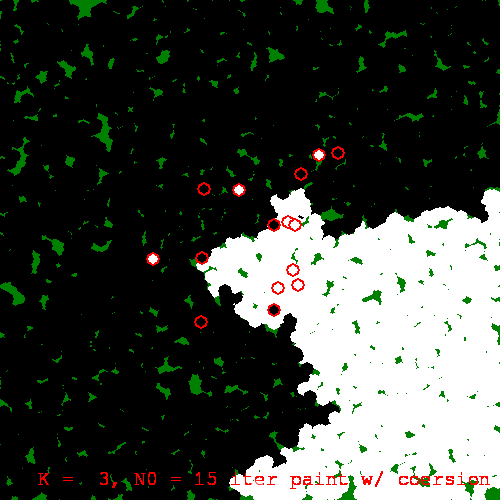 Running-coerced iterative painting with k=3